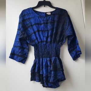 Parker Peplum Silk Tops Sz M